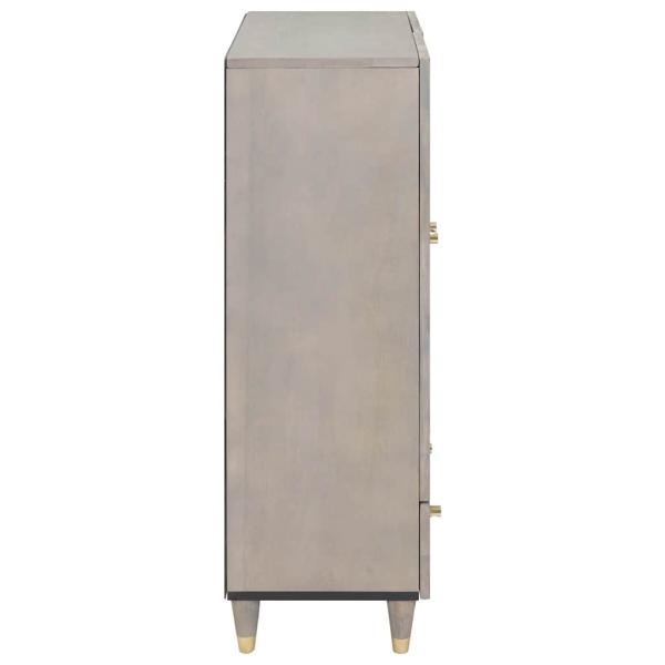 Hochboard Grau und Gold 60 x 33.5 x 100 cm Massivholz Mango