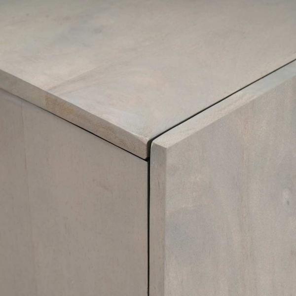 Hochboard Grau und Gold 60 x 33.5 x 100 cm Massivholz Mango