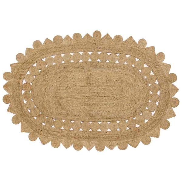 ARDEBO.de - Teppich Beige 152 x 245 cm Jute