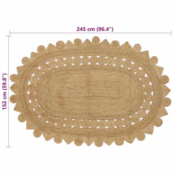 Teppich Beige 152 x 245 cm Jute
