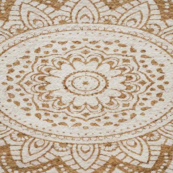 Bereichsteppiche Floral Natur mit weißem Druck 205 x 305 cm