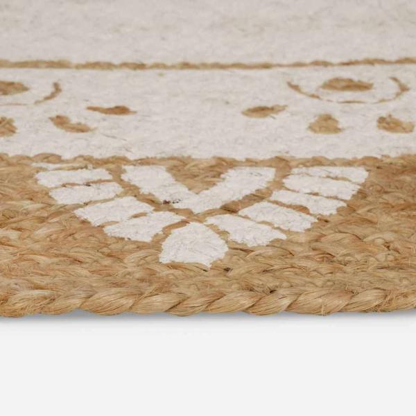 Bereichsteppiche Floral Natur mit weißem Druck 205 x 305 cm