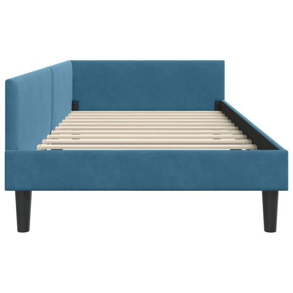 Eckbettgestell Blau 80 x 200 cm Samt und Engineered Holz