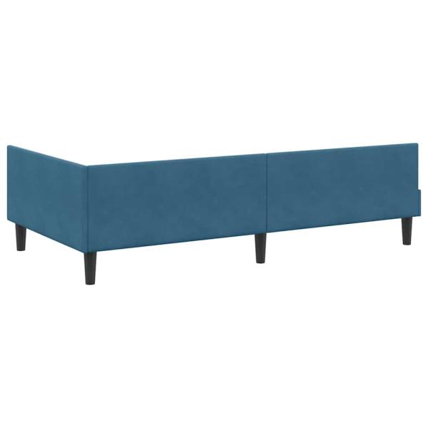 Eckbettgestell Blau 80 x 200 cm Samt und Engineered Holz