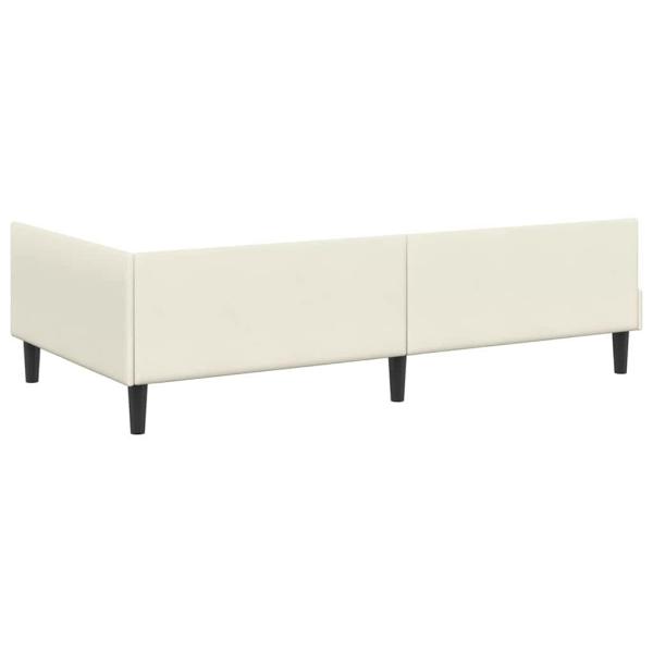 Eckbettgestell Creme 80 x 200 cm Samt und Engineered Holz