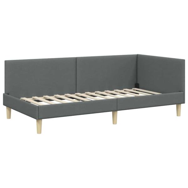 Eckbettgestell Sonstiges mit Kopfteil Dunkelgrau 80 x 200 cm
