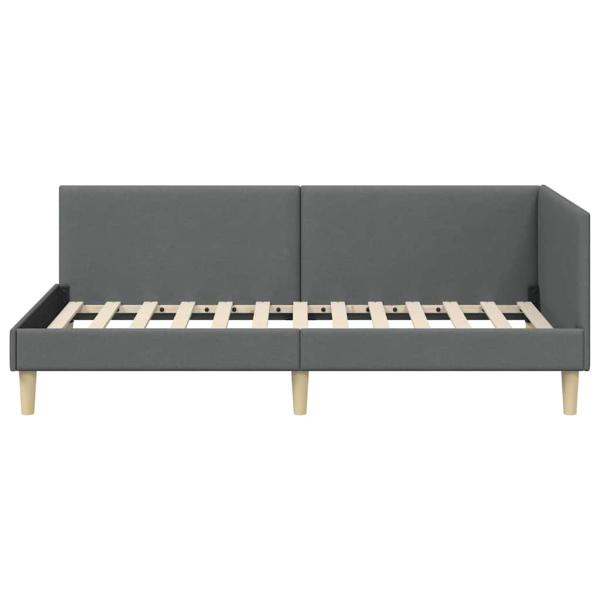Eckbettgestell Sonstiges mit Kopfteil Dunkelgrau 80 x 200 cm