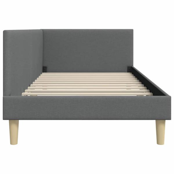 Eckbettgestell Sonstiges mit Kopfteil Dunkelgrau 80 x 200 cm
