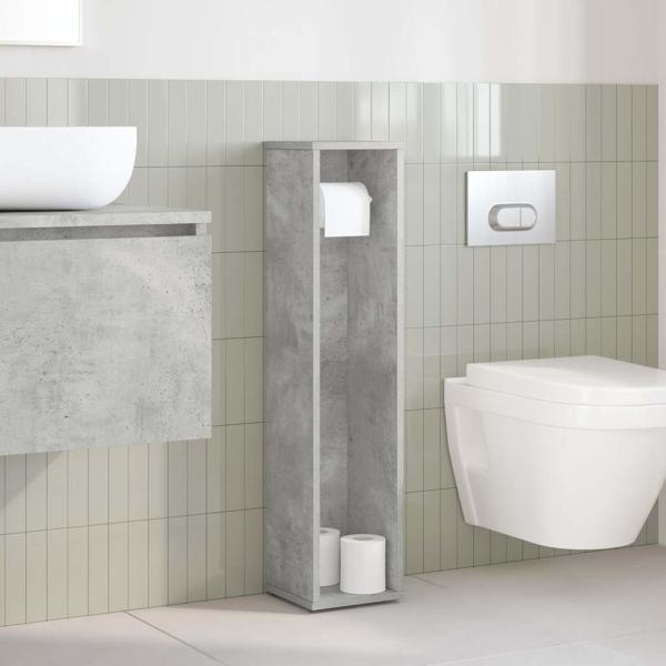 ARDEBO.de - Badezimmerschrank mit Rollenhalter Betongrau 20,5x20x90 cm