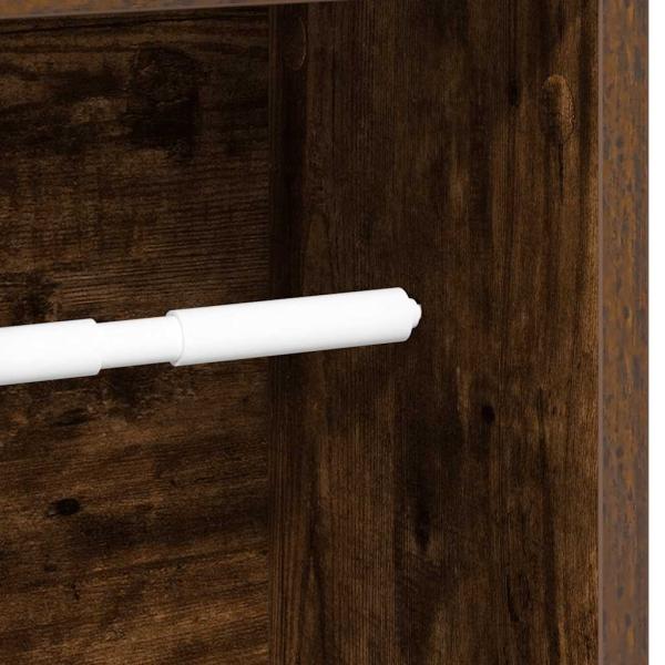 Badezimmerschrank mit Rollenhalter Eiche geräuchert 20,5x20x90 cm