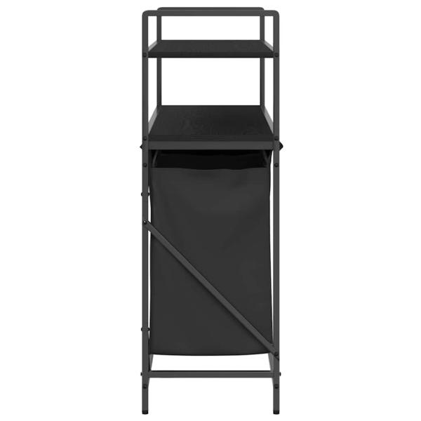 Wäschekorb 3 Fächer mit Regalen Schwarze Eiche