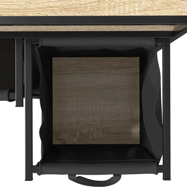 Wäschekorb 3 Fächer mit Ablagen Sonoma Eiche