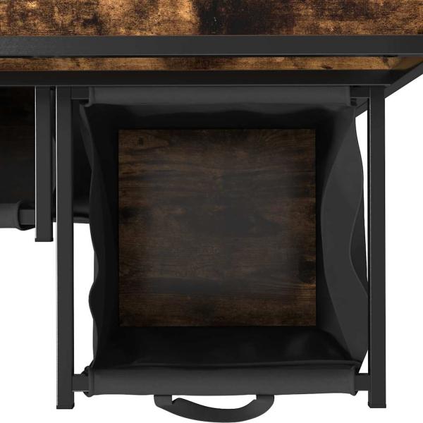 Wäschekorb 3 Fächer mit Ablagen Räuchereiche