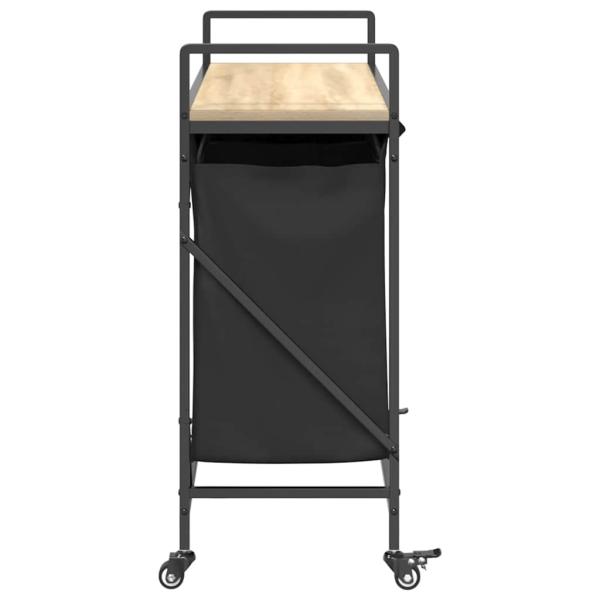 Wäschekorb 3 Fächer mit Rollen Sonoma Eiche