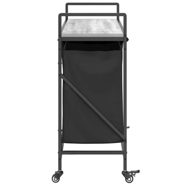 Wäschekorb 3 Fächer mit Rollen Grau Sonoma