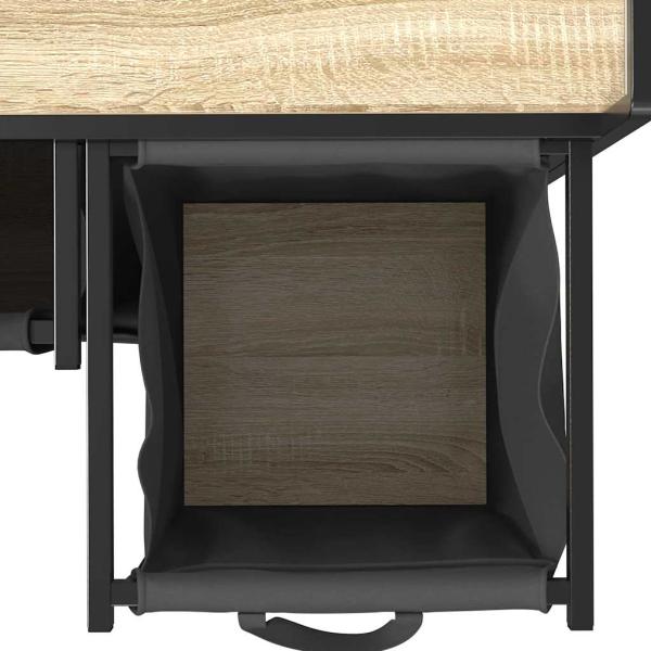 Wäschekorb 2 Fächer mit Rollen Sonoma Eiche