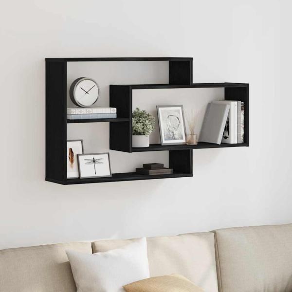 ARDEBO.de - Wandregal Eiche Schwarz 104x20x58,5 cm Holzwerkstoff