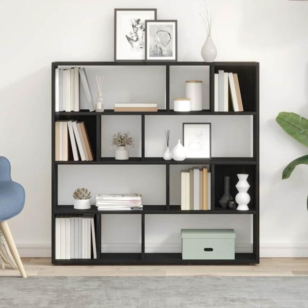 Bücherschrank/Raumteiler Eiche schwarz 105x24x102 cm
