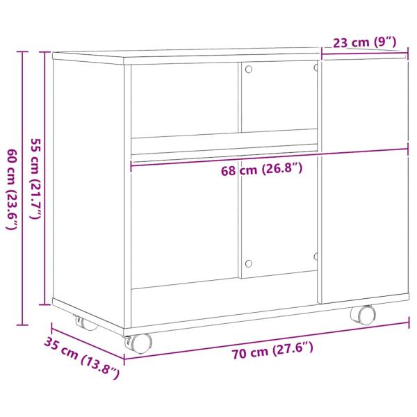 Beistelltisch Schwarze Eiche 70x35x60 cm Holzwerkstoff