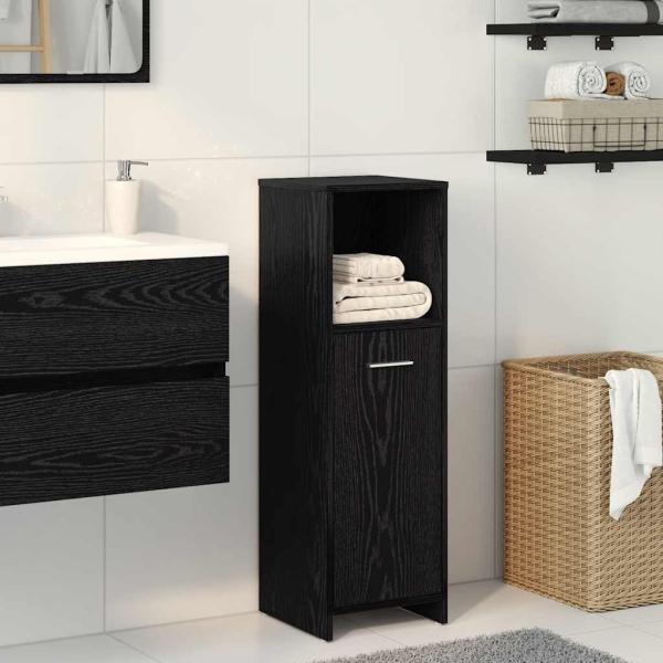 ARDEBO.de - Badezimmerschrank aus schwarzer Eiche, 30 x 30 x 95 cm, Holzwerkstoff