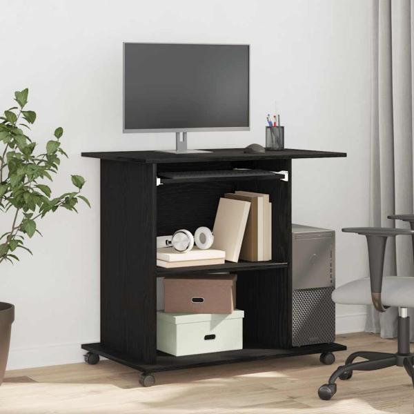 ARDEBO.de - Computertisch Eiche schwarz 80x50x75 cm Holzwerkstoff