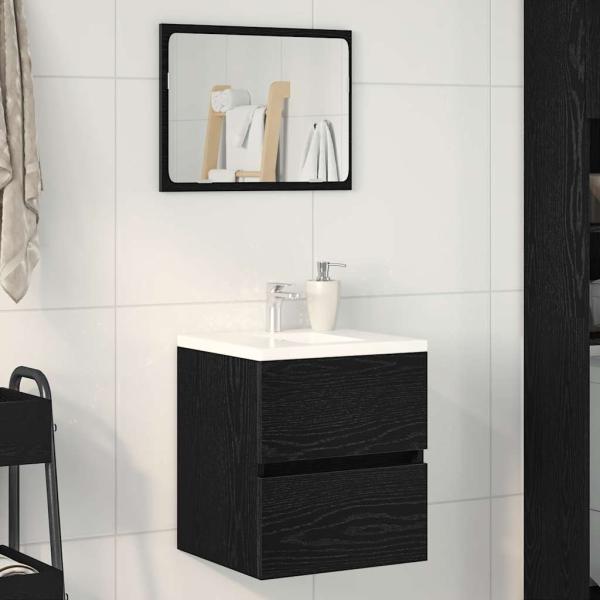 ARDEBO.de - Waschbeckenunterschrank Eiche schwarz 41x38,5x45 cm Holzwerkstoff