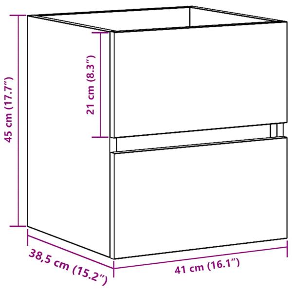 Waschbeckenunterschrank Eiche schwarz 41x38,5x45 cm Holzwerkstoff