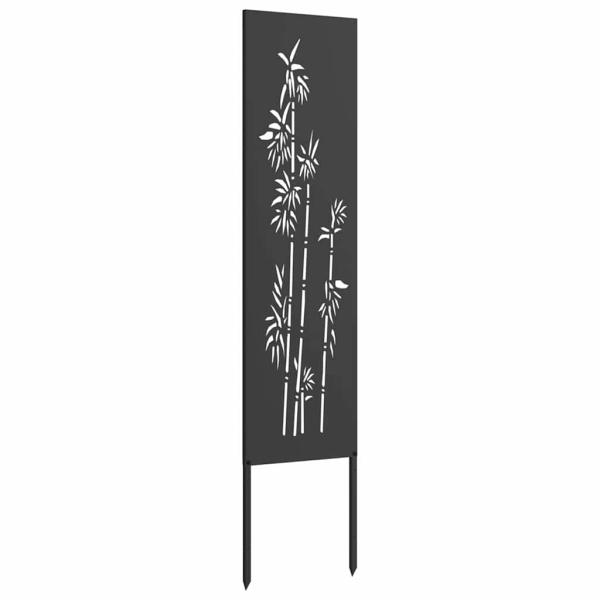 Garten Sichtschutz-Leinwand Floral Schwarz 32 x 140 cm