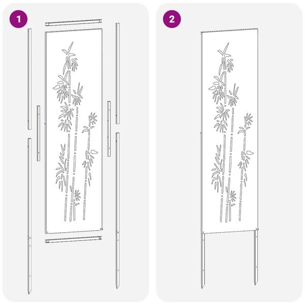 Garten Sichtschutz-Leinwand Floral Schwarz 32 x 140 cm