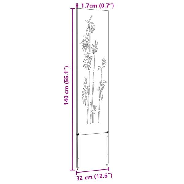 Garten Sichtschutz-Leinwand Floral Schwarz 32 x 140 cm