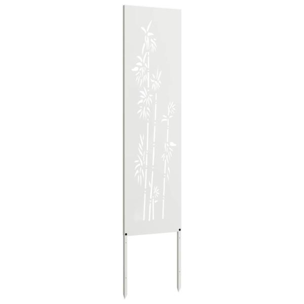 Garten Sichtschutz-Leinwand Floral Weiß 32 x 140 cm