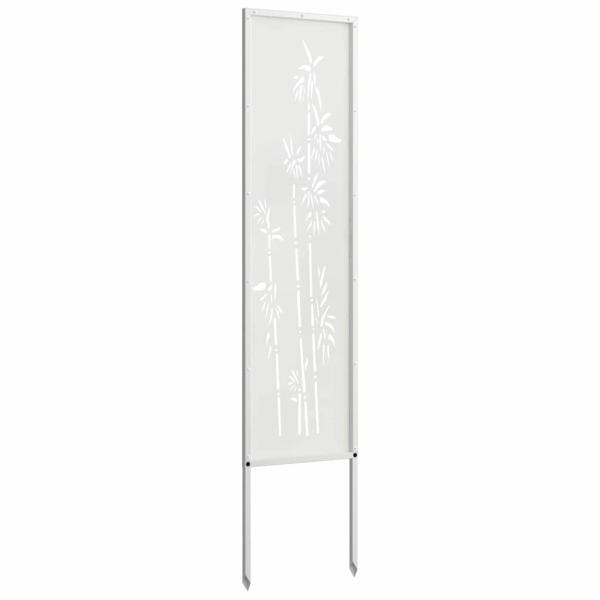 Garten Sichtschutz-Leinwand Floral Weiß 32 x 140 cm