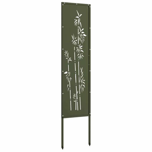 Garten Sichtschutz-Leinwand Floral Olivgrün 32 x 140 cm