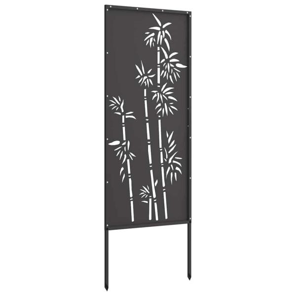 Garten Sichtschutz-Leinwand Floral Schwarz 50 x 140 cm