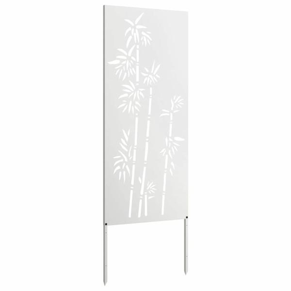 ARDEBO.de - Garten Sichtschutz-Leinwand Floral Weiß 50 x 140 cm