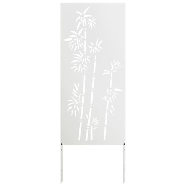 Garten Sichtschutz-Leinwand Floral Weiß 50 x 140 cm