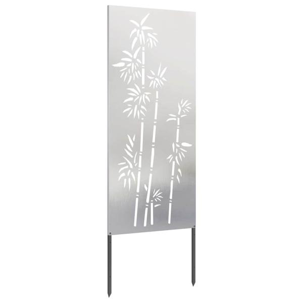 Garten Sichtschutz-Leinwand Floral Silber 50 x 140 cm Edelstahl