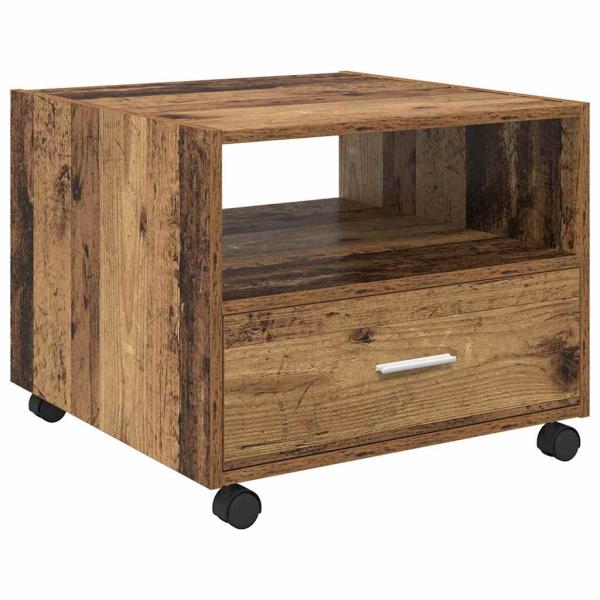 Couchtisch with Drawer Altholz 55 x 55 x 45 cm Holzwerkstoff