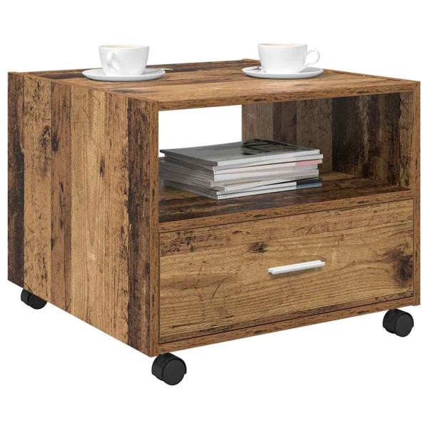 Couchtisch with Drawer Altholz 55 x 55 x 45 cm Holzwerkstoff
