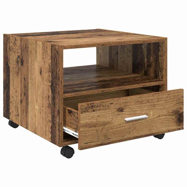 Couchtisch with Drawer Altholz 55 x 55 x 45 cm Holzwerkstoff