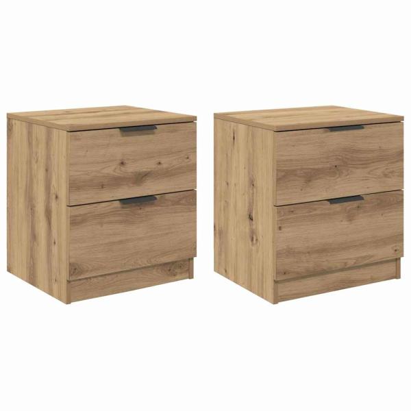 Nachttisch 2 pcs Eiche handwerklich 45 x 39 x 50 cm