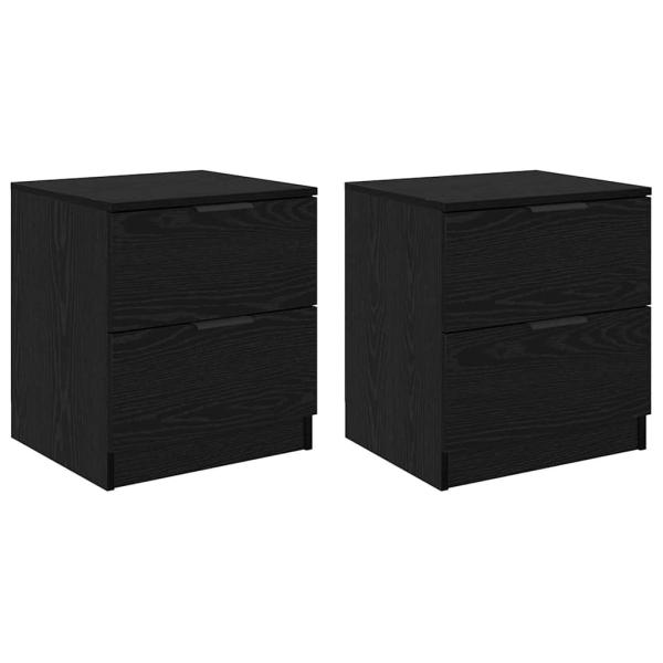 Nachttisch 2 pcs Schwarze Eiche 45 x 39 x 50 cm Holzwerkstoff