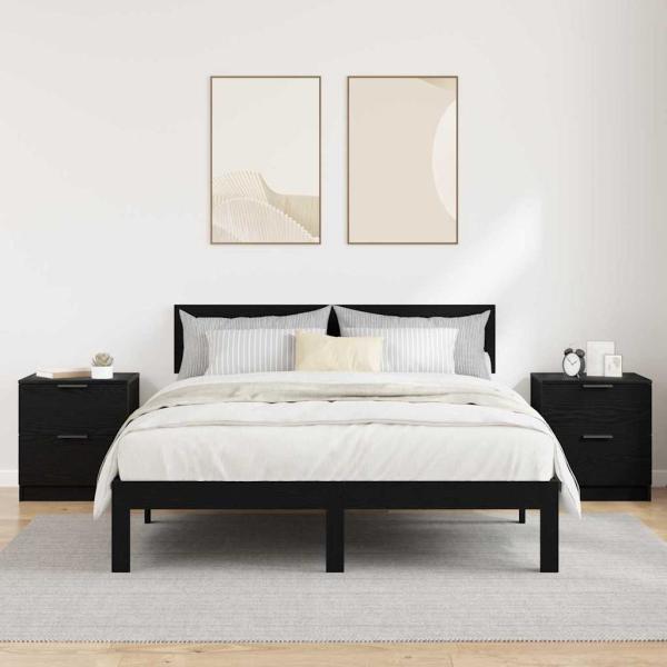 Nachttisch 2 pcs Schwarze Eiche 45 x 39 x 50 cm Holzwerkstoff