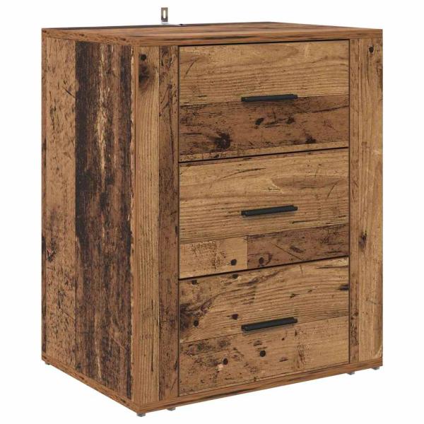 Nachttisch mit Schubladen Altholz 50 x 36 x 60 cm Holzwerkstoff