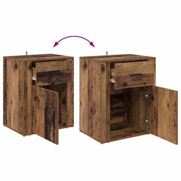 Nachttisch mit Schubladen Altholz 50 x 36 x 60 cm Holzwerkstoff