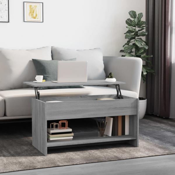 ARDEBO.de - Couchtisch Grau Sonoma 102x50x52,5 cm Holzwerkstoff
