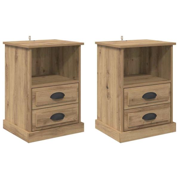 Nachttisch 2 pcs Eiche handwerklich 43 x 36 x 60 cm