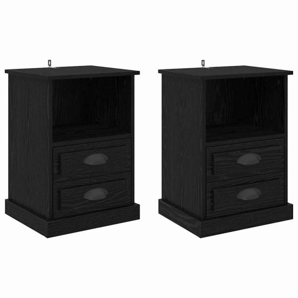 Nachttisch 2 pcs Schwarze Eiche 43 x 36 x 60 cm Holzwerkstoff