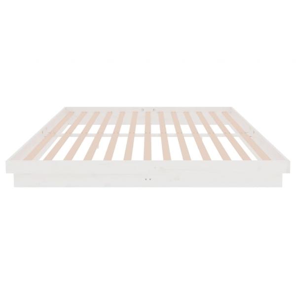 Massivholzbett Weiß 200x200 cm