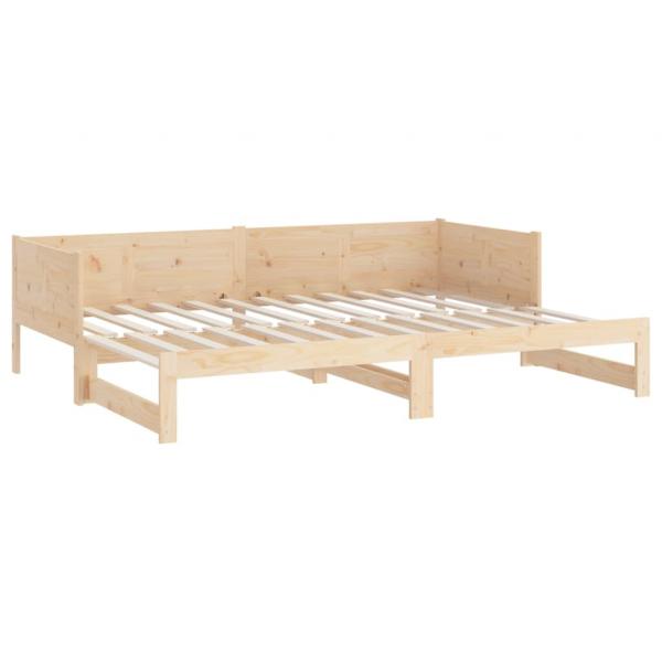 Ausziehbares Tagesbett Massivholz Kiefer 2x(90x190) cm